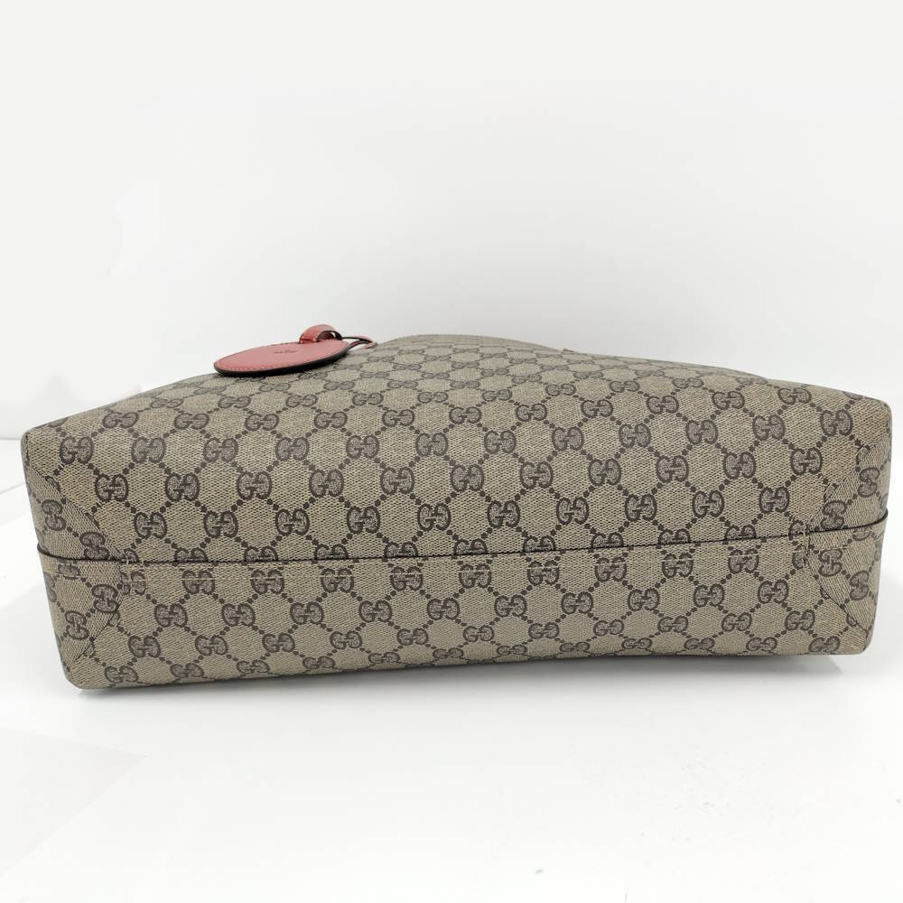 GUCCI Reversible Tote Bag GG Supreme Red Beige - Picture 5 of 9